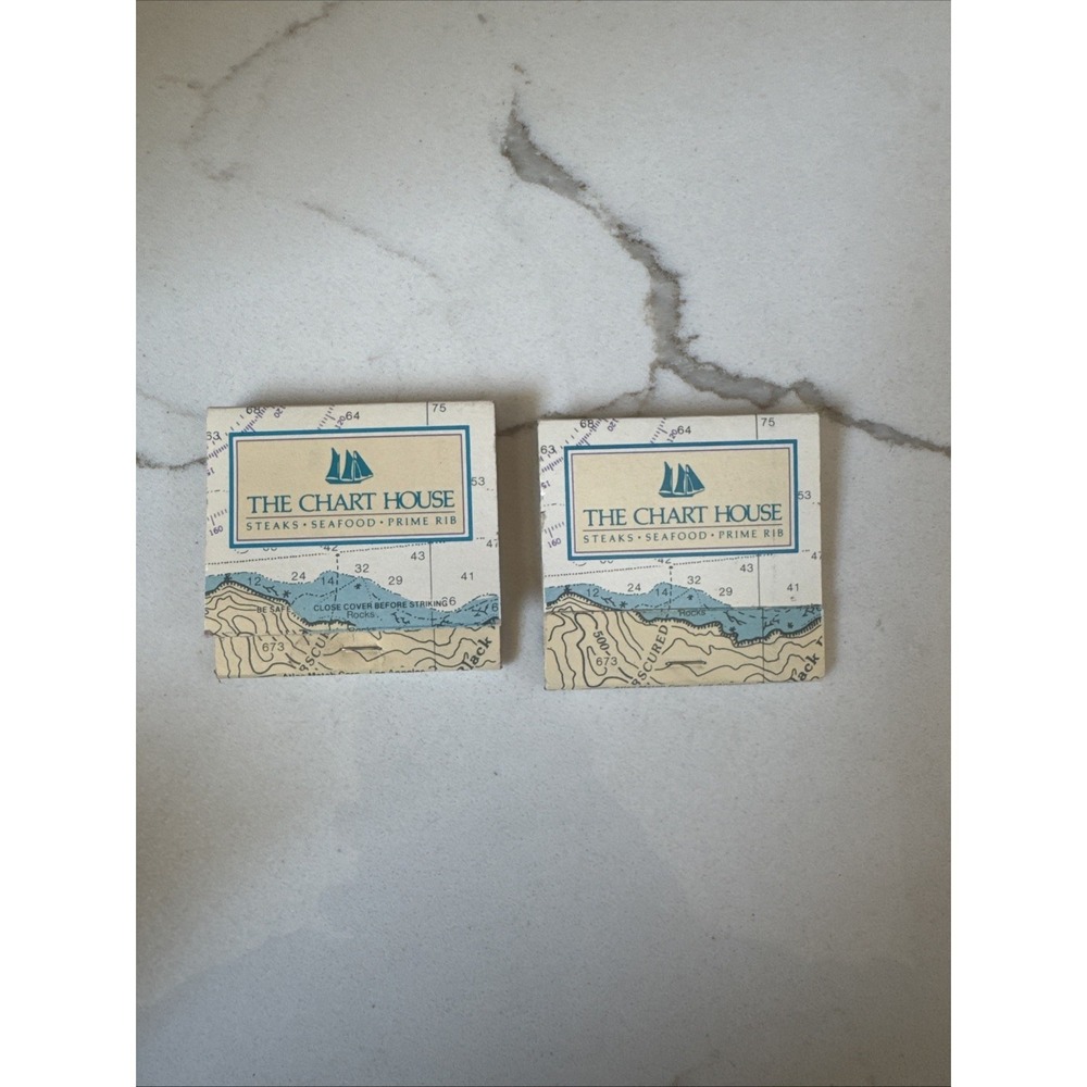 Lot Of 2 Vintage The Chart House Restaurant Matchbook Steaks Seafood California